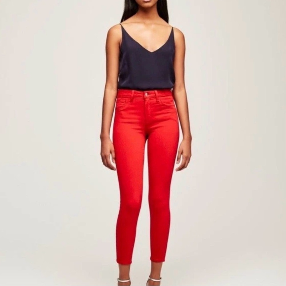 L'AGENCE Red Ankle Jeans